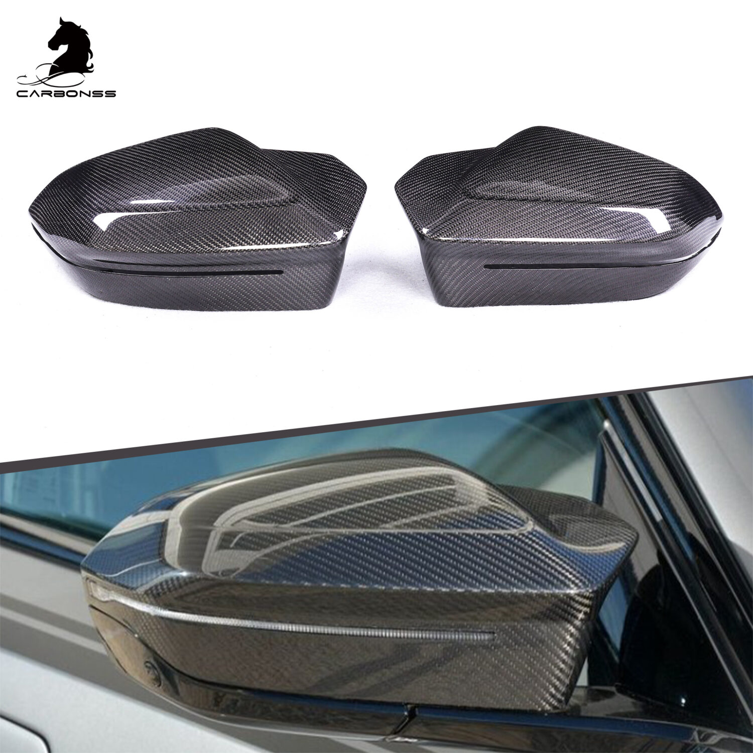 bmw g60 m4 look carbon replacement mirror cover