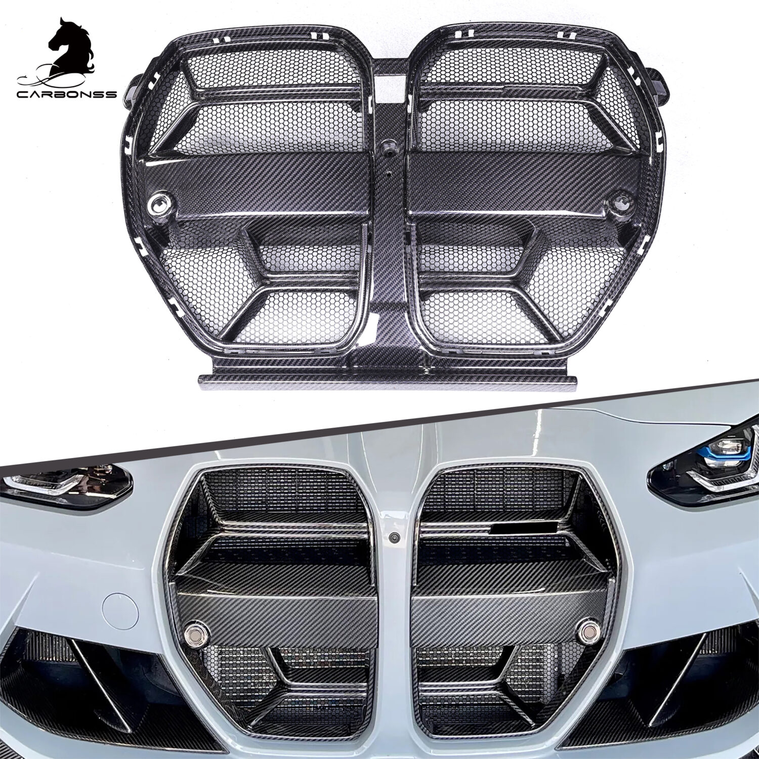 bmw g80 g82 m3 m4 csl type anti insect net front grille trims 2021+