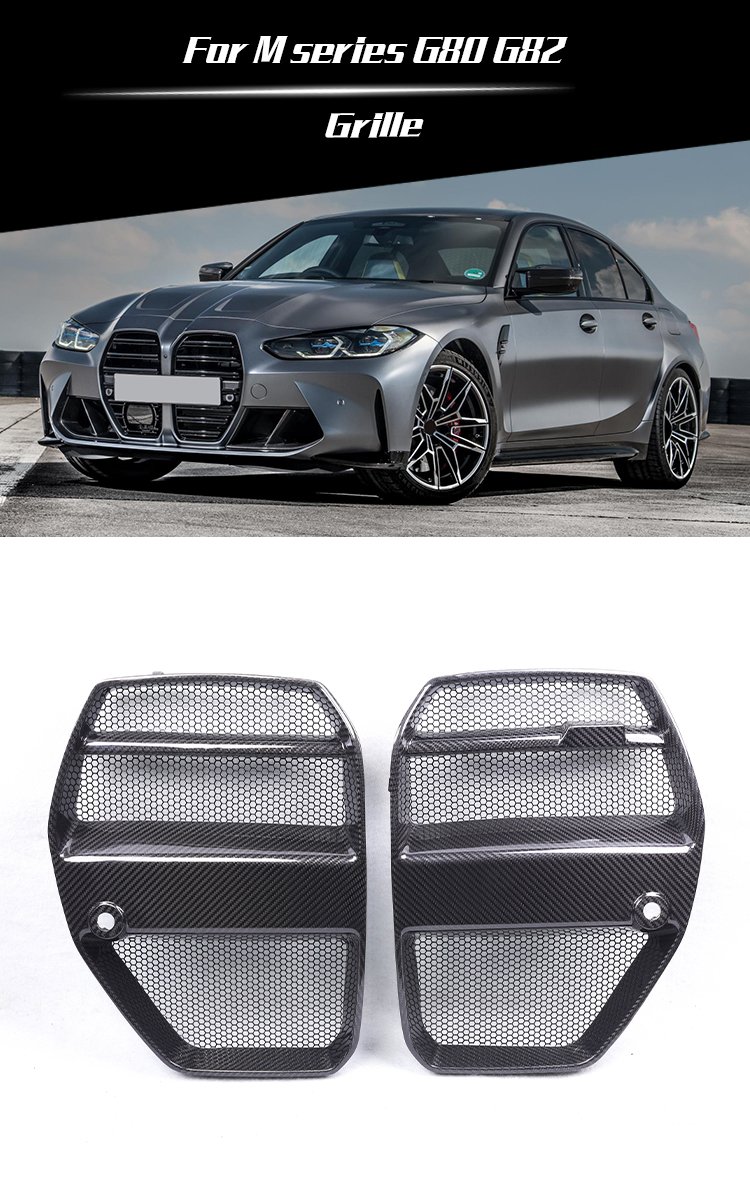 bmw g80 g82 m3 m4 v type anti insect net front grille trims 2021+