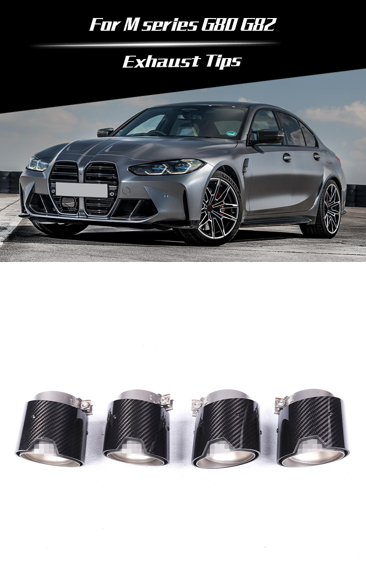 bmw g80 g82 g83 m3 m4 shorter size exhaust tips 2021+