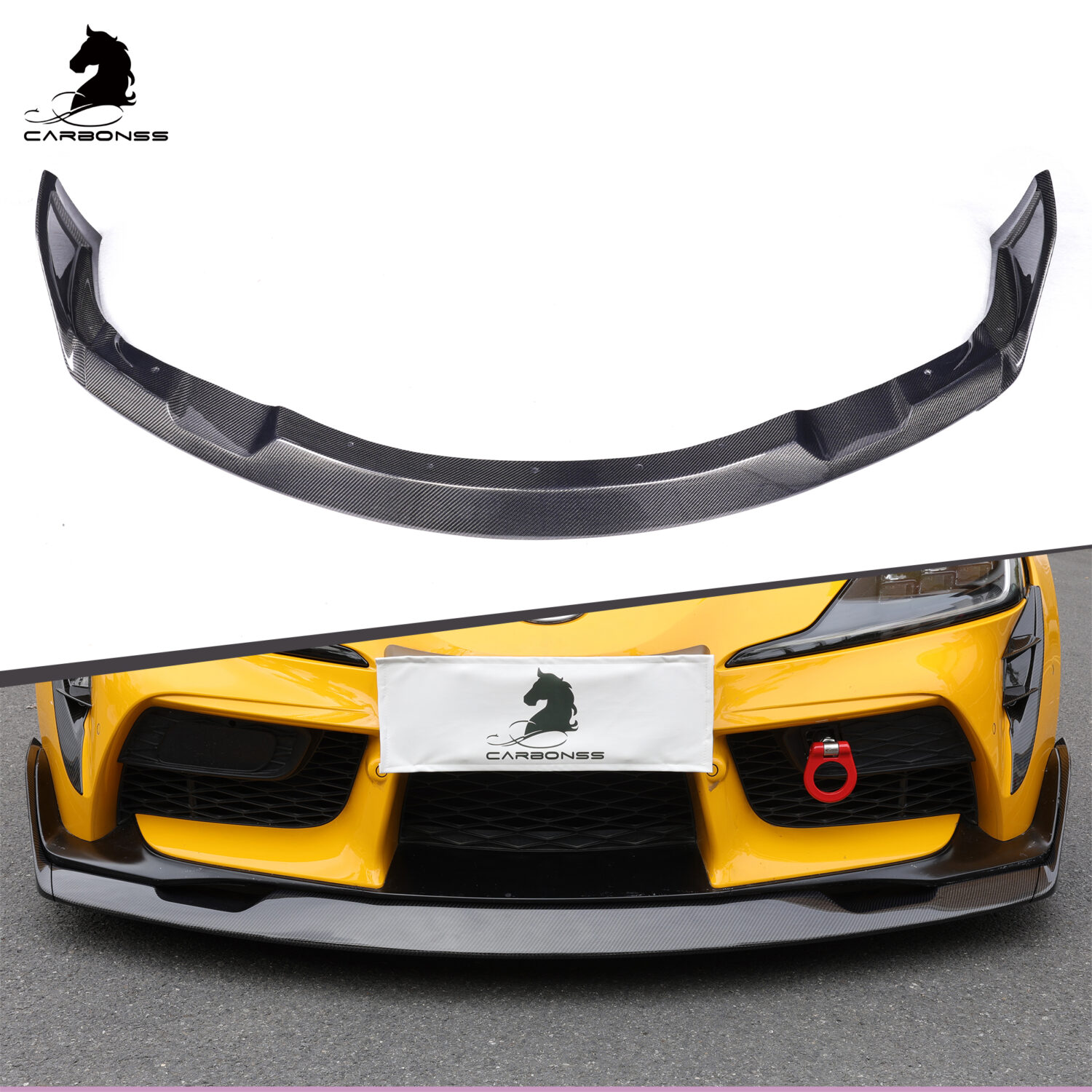 toyota supra a90 aimgain type front bumper lip 3pc 2019+